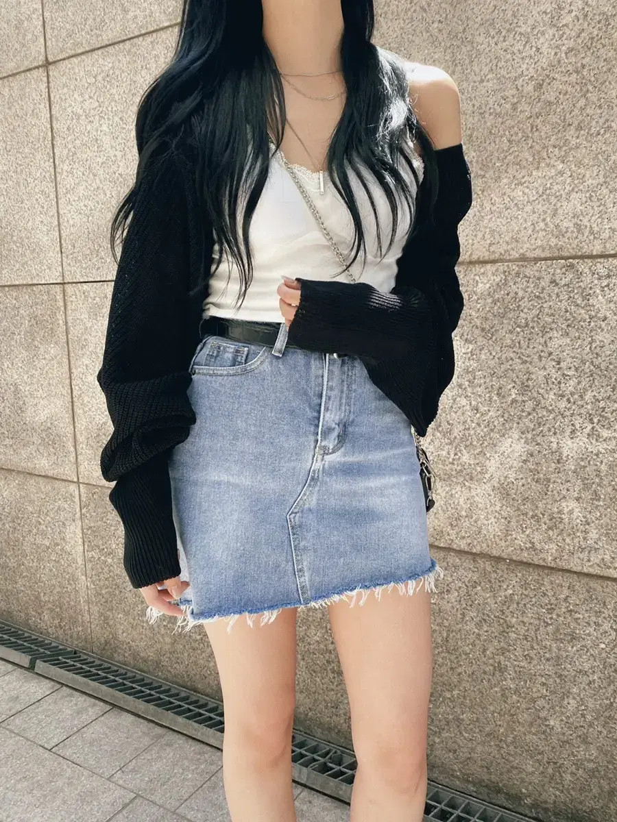 쓰리타임즈 데님 스커트 S사이즈